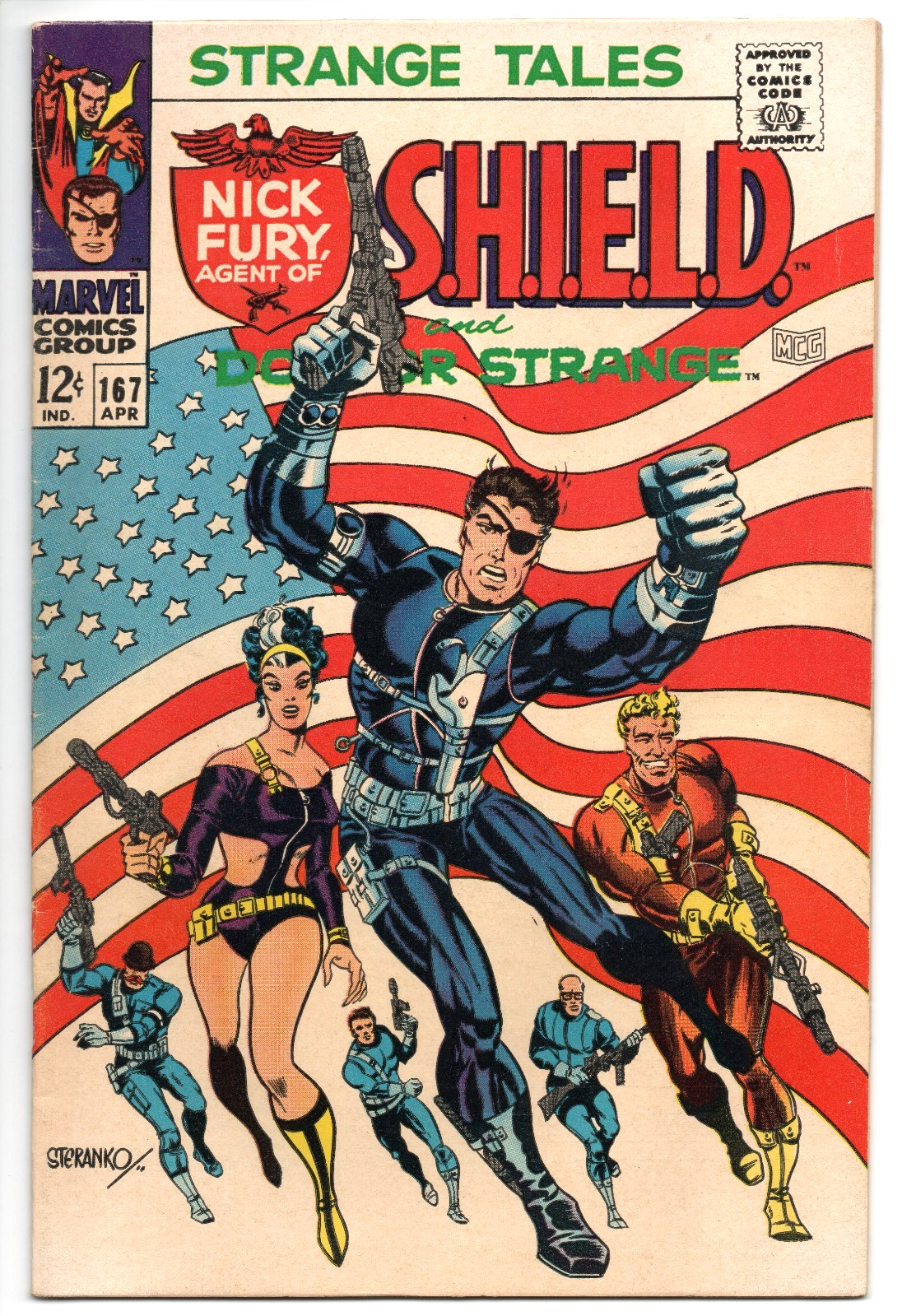 STRANGE TALES vol 1 #167 aprile 1968 MARVEL fumetto S.H.I.E.L.D DR. STRANO libro VF