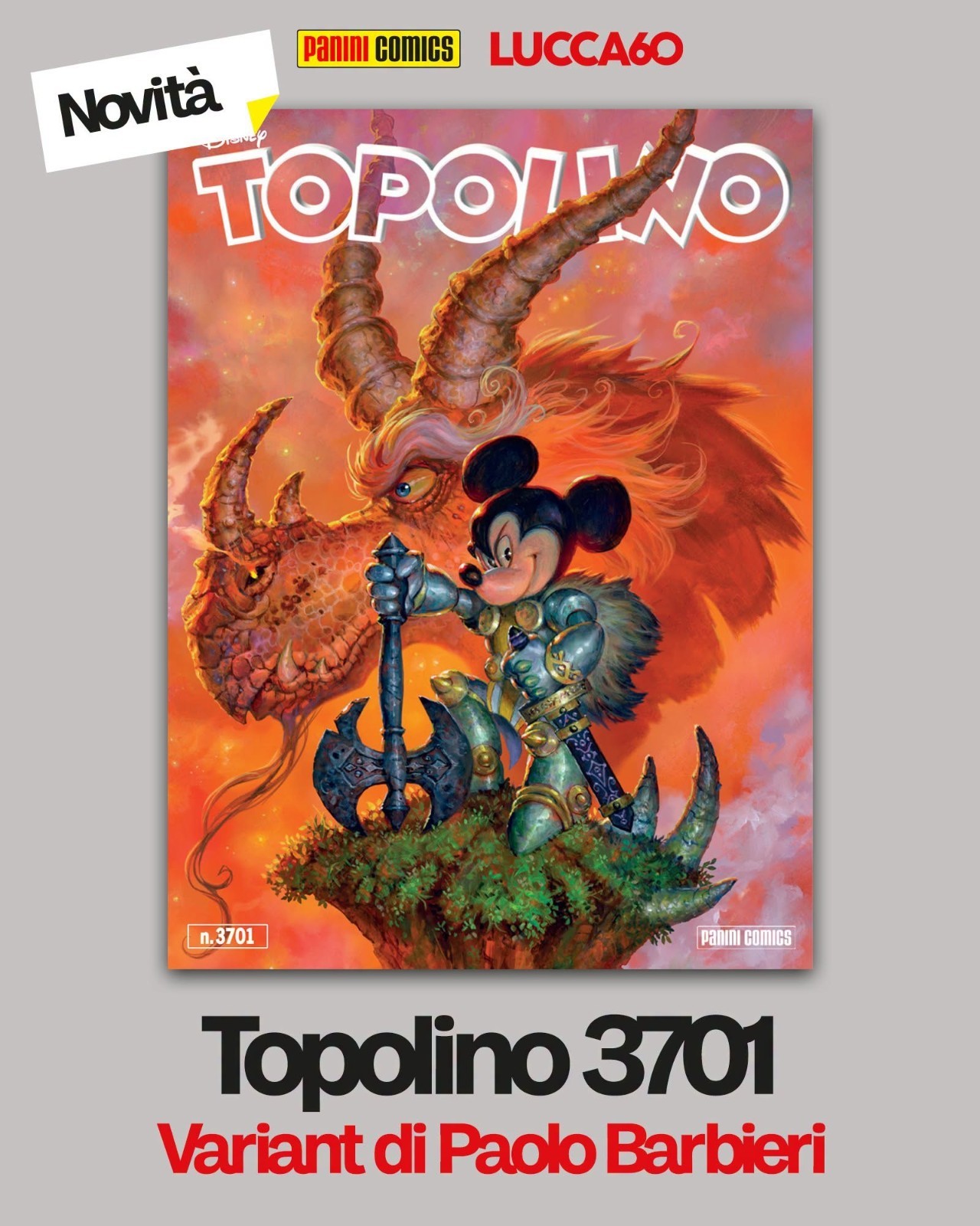 TOPOLINO 3701 VARIANT LUCCA 2026 PAOLO BARBIERI - PANINI DISNEY -PREVENDITA