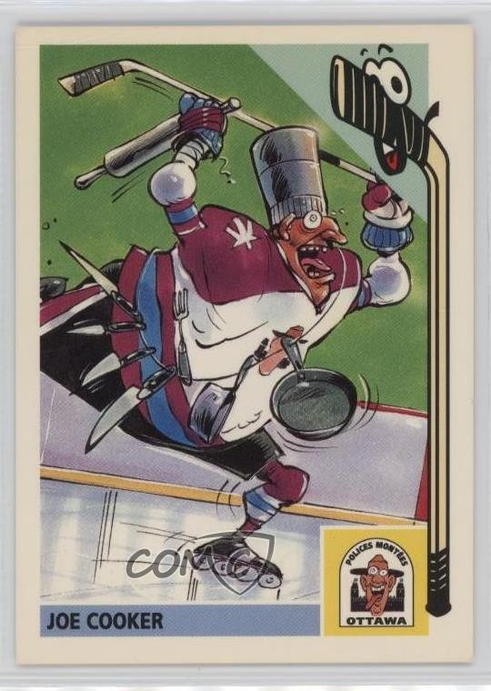 1992 Panini French Les Fous Du Hockey Freaks Joe Cooker #61 0qx8