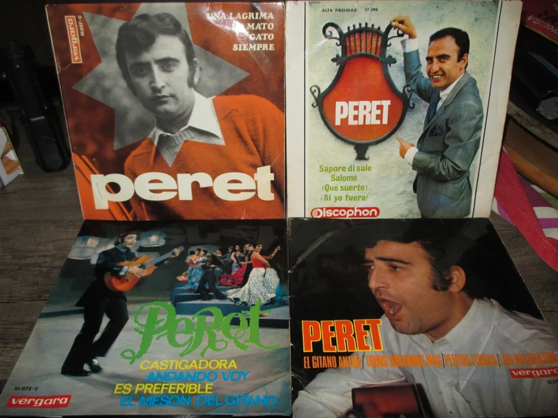 946- Lote 4 Discos Vinilo EP 7" Peret (Años 60) - Rumba Catalana (Vergara / Discophon)