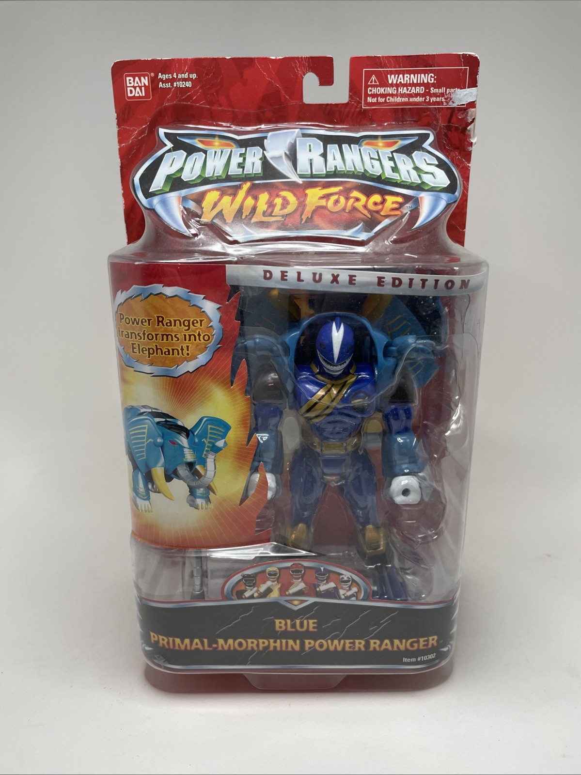 NEW Bandai Power Ranger Wild Force Blue Primal Morphin Power Ranger Elephant