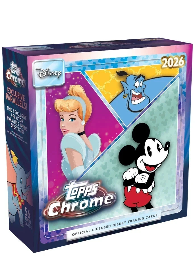 2026 TOPPS CHROME DISNEY MEGA BOX (56 Cards)  New Factory Sealed
