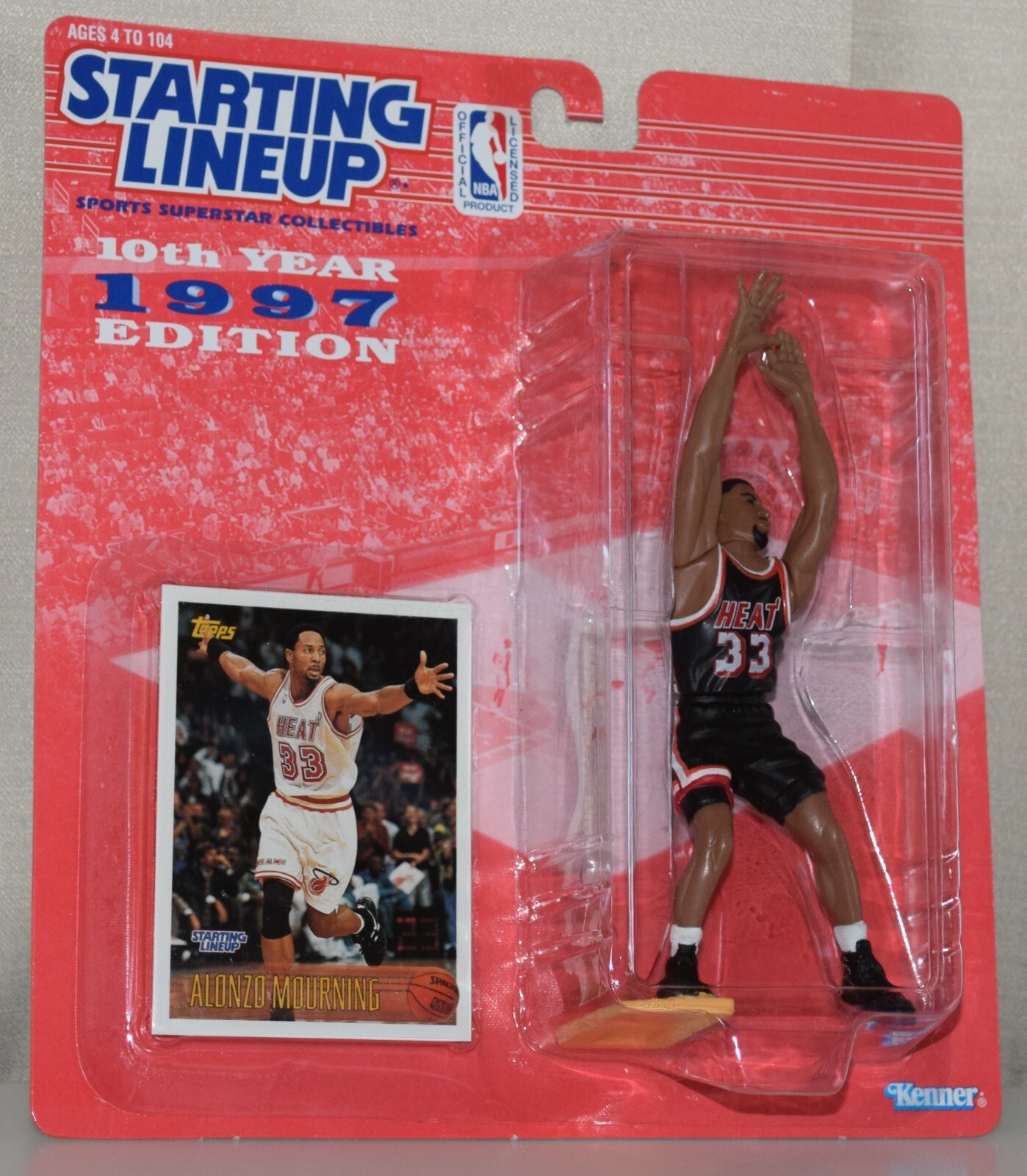 1997 STARTING LINEUP 69497 - ALONZO MOURNING ⭐ MIAMI HEAT - ⭐NOS⭐ SLU