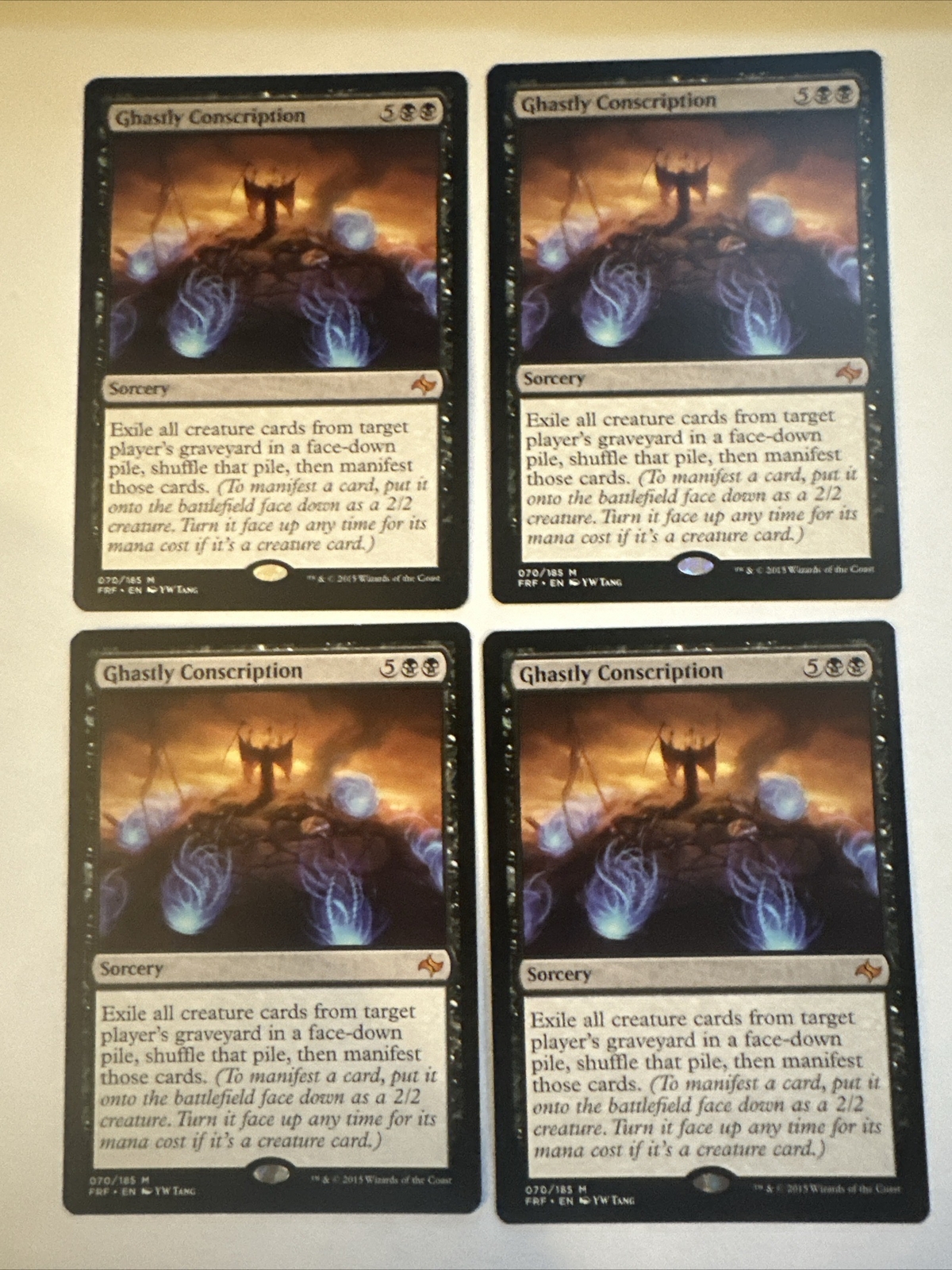 Ghastly Conscription X4 Fate Reforged Ex/ NM Condition See Pics Front Back