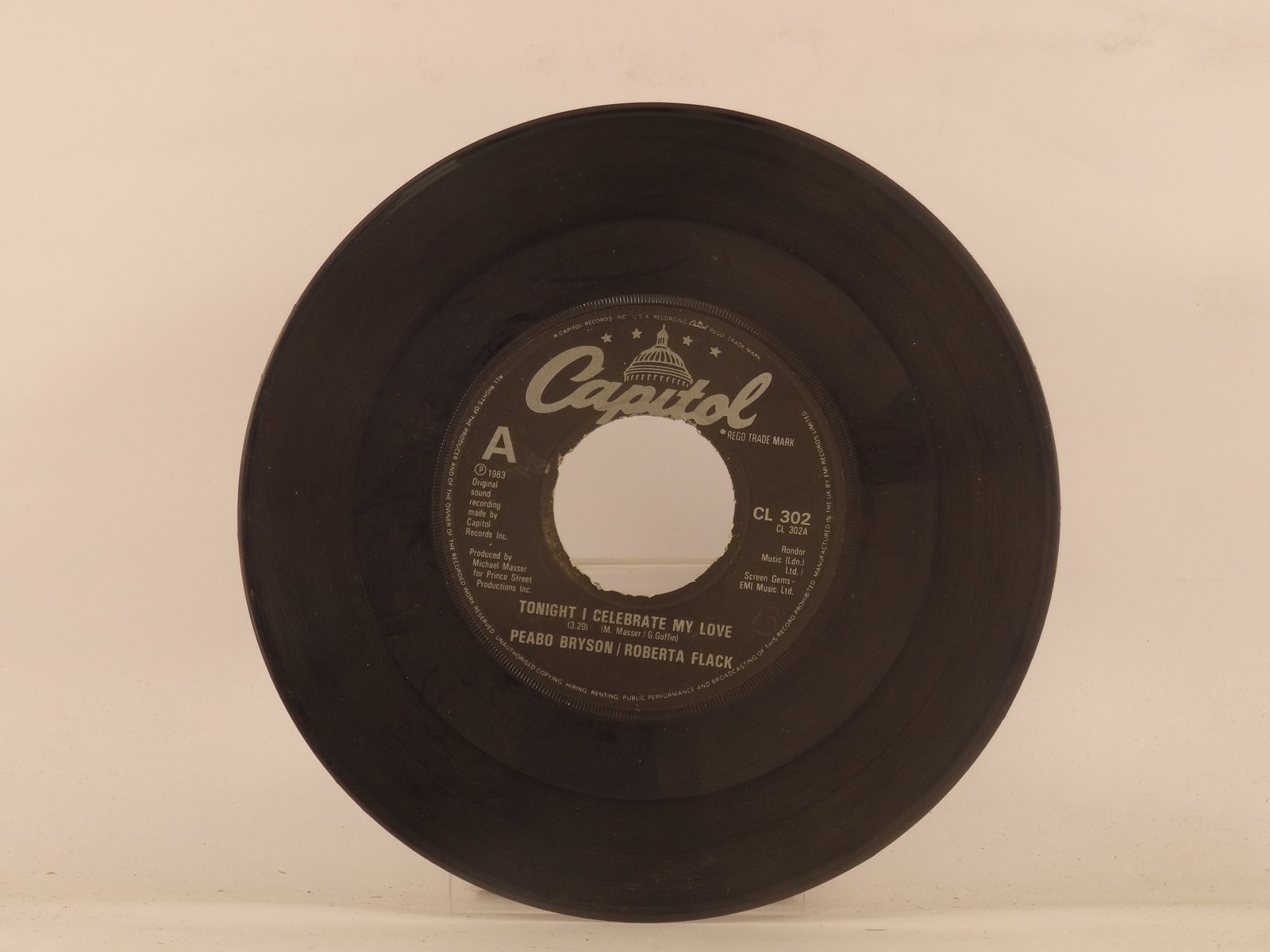 BRYSON,PEABO & ROBERTA FLACK TONIGHT I CELEBRATE MY LOVE (2) (137) 7" CAPITOL