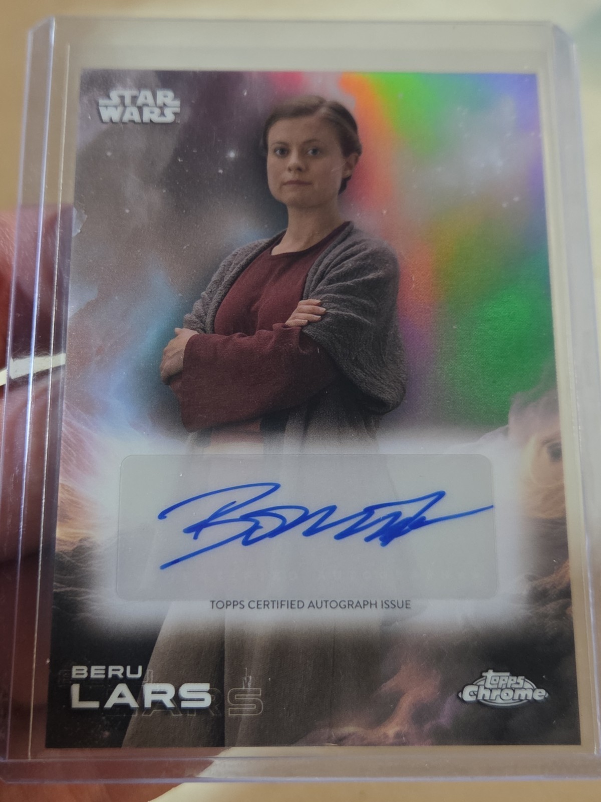 2025 Topps Chrome Star Wars #A-BLA Bonnie Piesse as Beru Lars Refractor Auto
