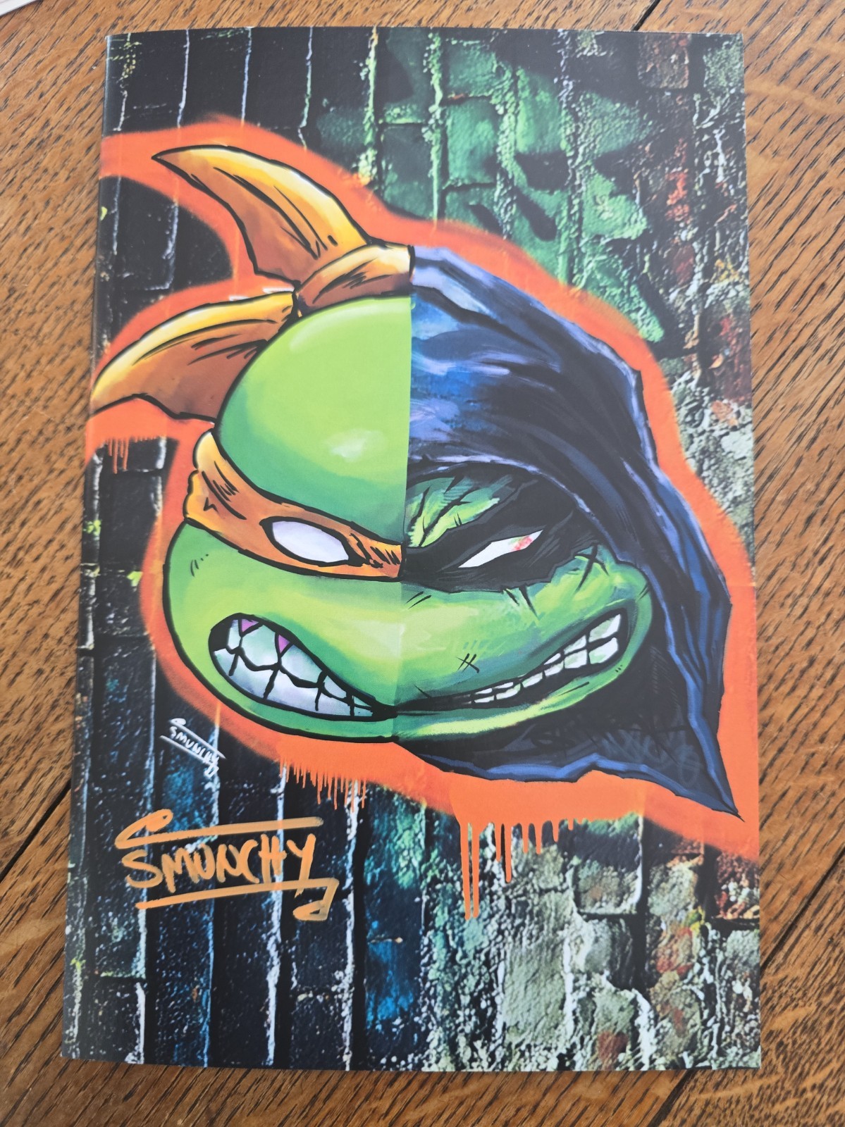 Libro d'arte Smunchy/RZP TMNT firmato da Smunchy raro!  Con Coa