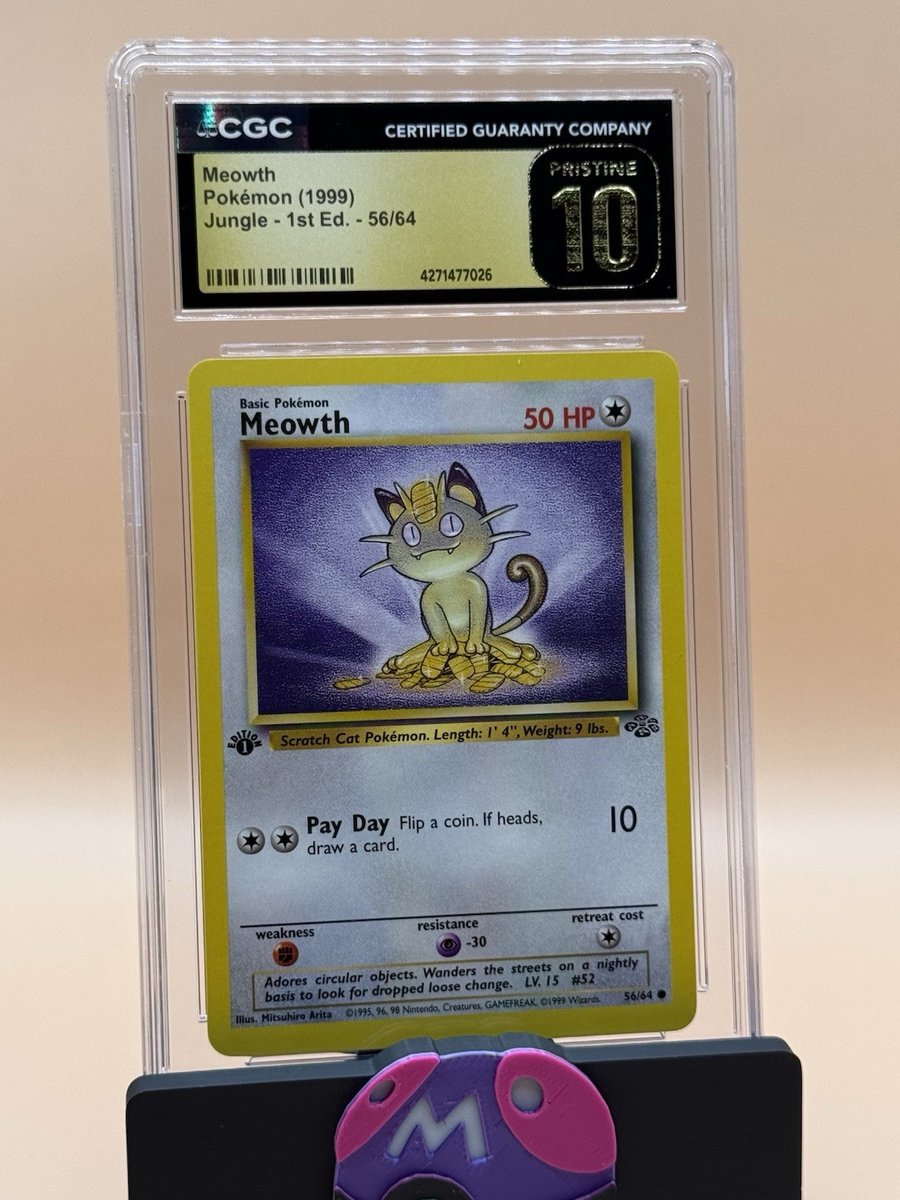 Meowth Jungle 1st Ed 56/64 CGC Pristine 10