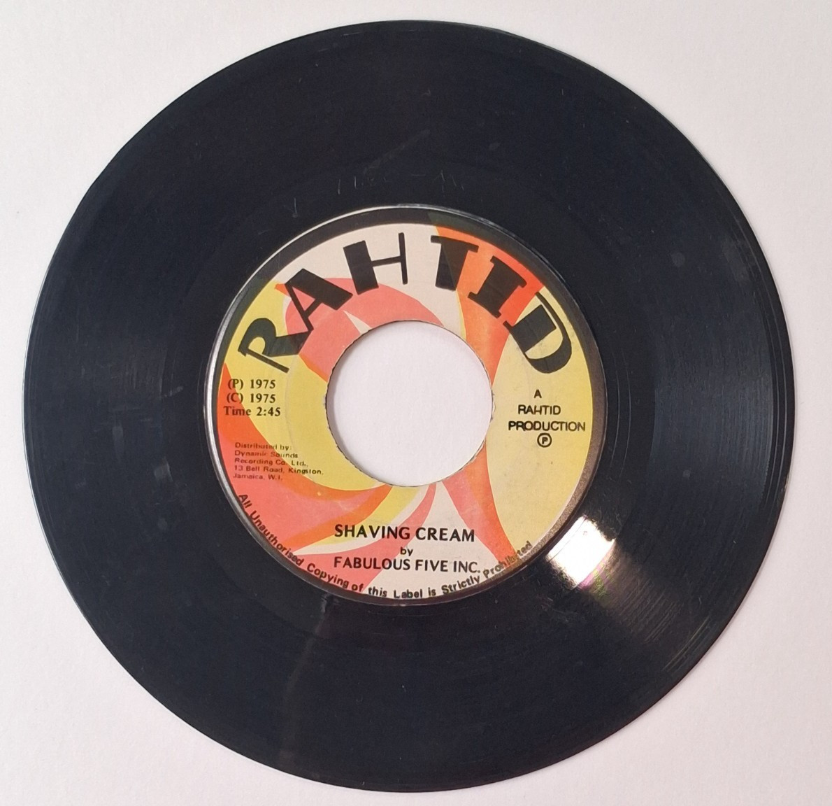 Fabulous Five I.N.C.: Shaving Cream/Cream - Vinyl 45rpm - 1975 Rahtid - Jamaica