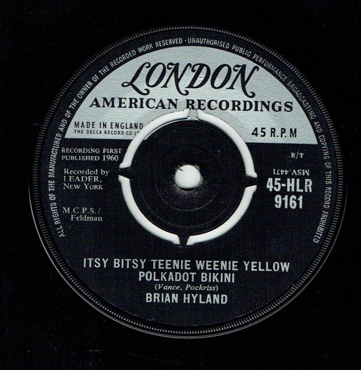 Brian Hyland - Itsy Bitsy Teenie Weenie Yellow Polkadot Bikini HLR9161 Hear It!