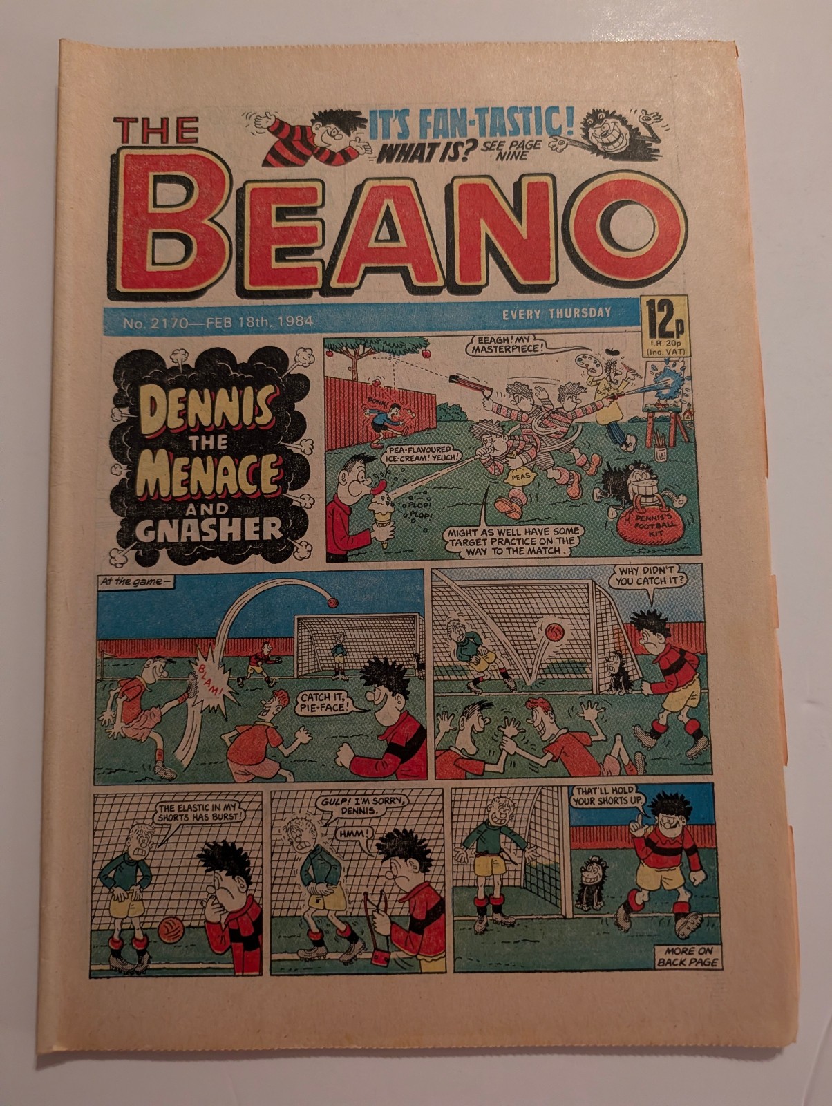Beano Comic No 2170, February 18th 1984. with pink flyer for Champ Comic