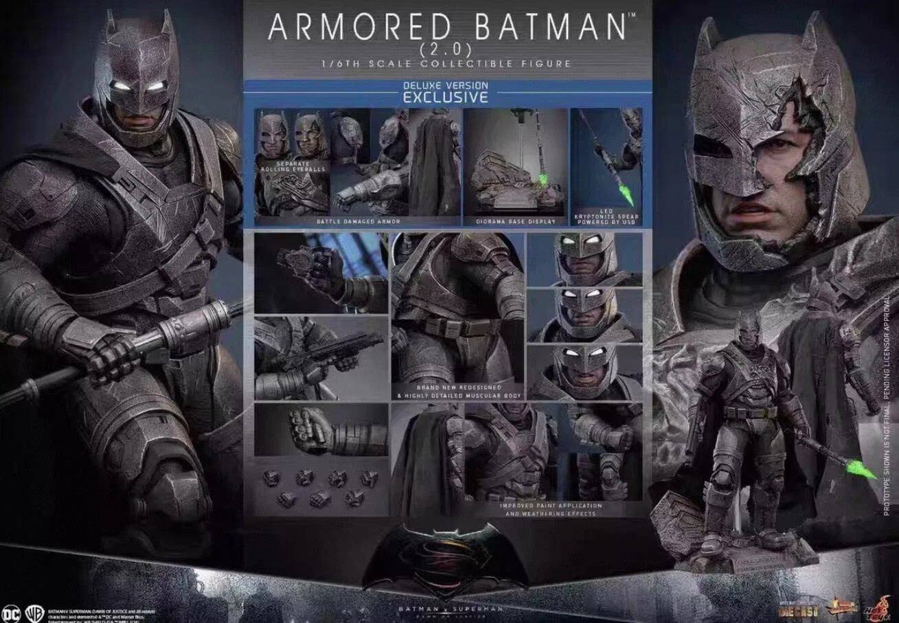 Nuovo MMS743D63 BVS Dawn of Justice Batman corazzato (2.0) Deluxe Ver in magazzino
