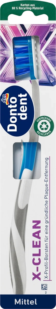 Dontodent X-Clean Szczoteczka do Zębów Średnia dm-drogerie markt GmbH + Co. KG