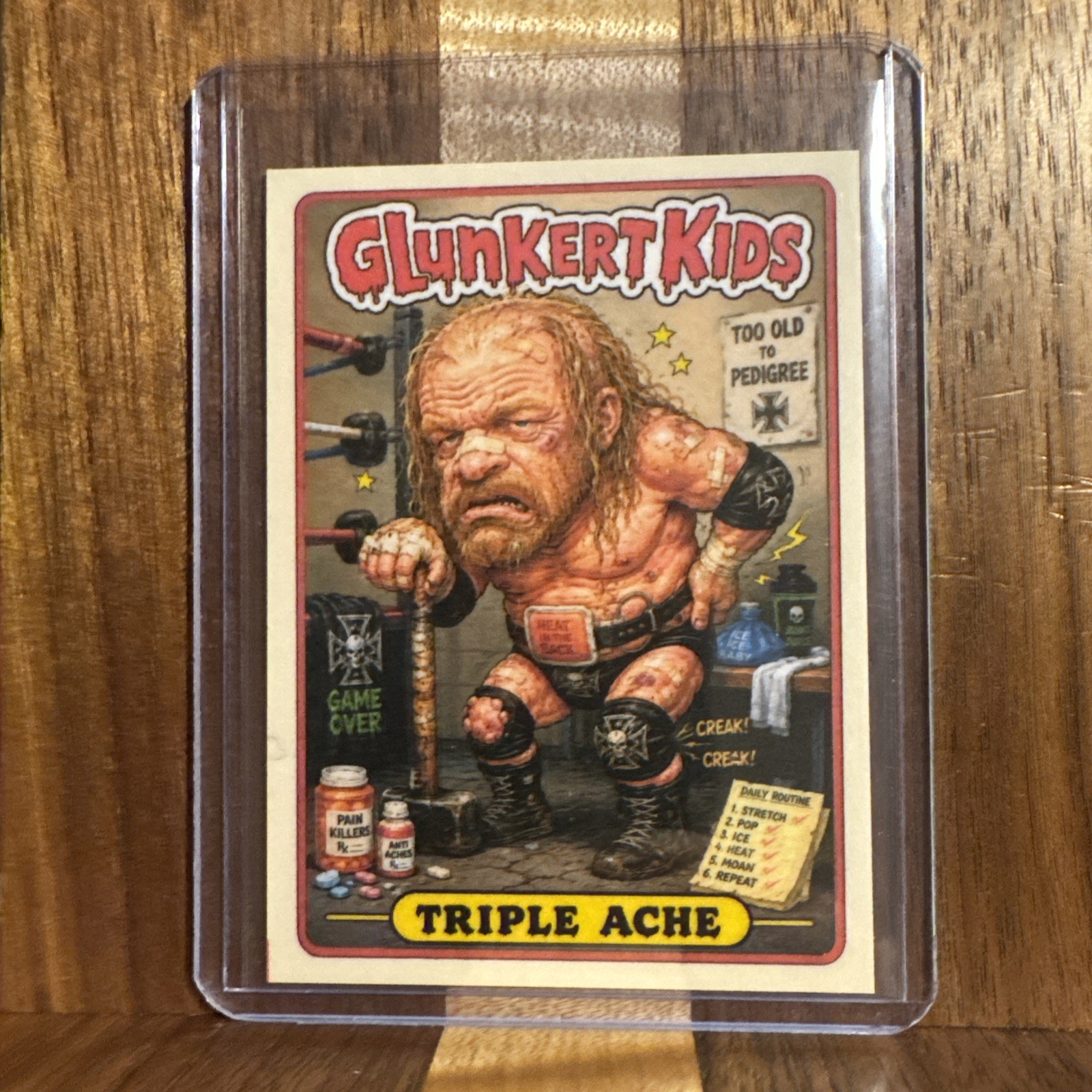 Glunkert Kids Triple Ache HHH The Game WWE Gpk Parody Art Card