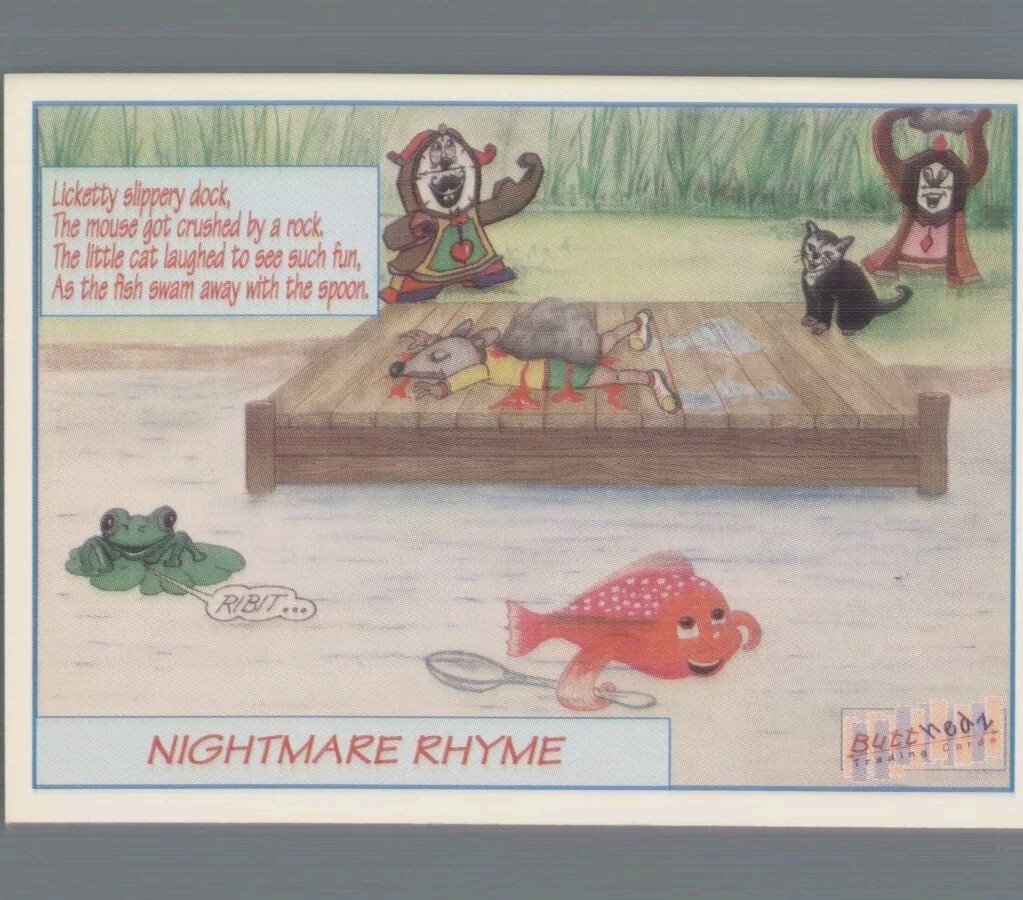 Spoofy Tunes 1993 Butthedz trading card serie 1, Nightmare Rhyme