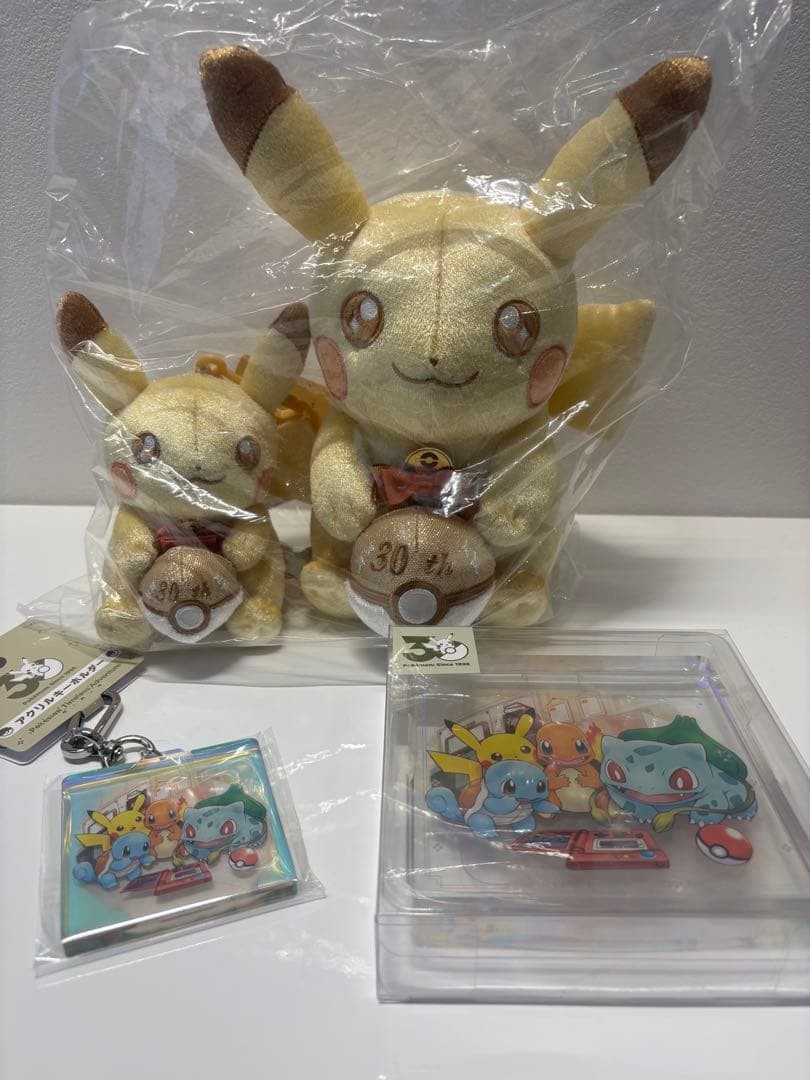 Pokémon 30th Anniversary Pikachu Plush (2 Types), Acrylic (2 Types)