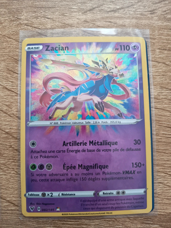Zacian amazing voltage éclatant carte pokémon