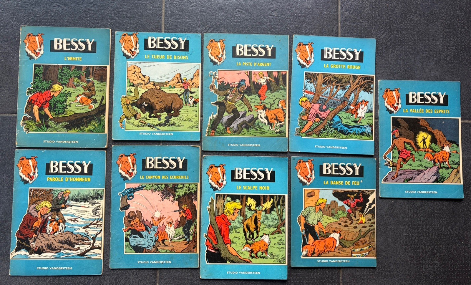 Lot 9 Bd BESSY 53-55-56-58-59-60-61-62-65 EO VANDERSTEEN 1950-60 Western Indiens