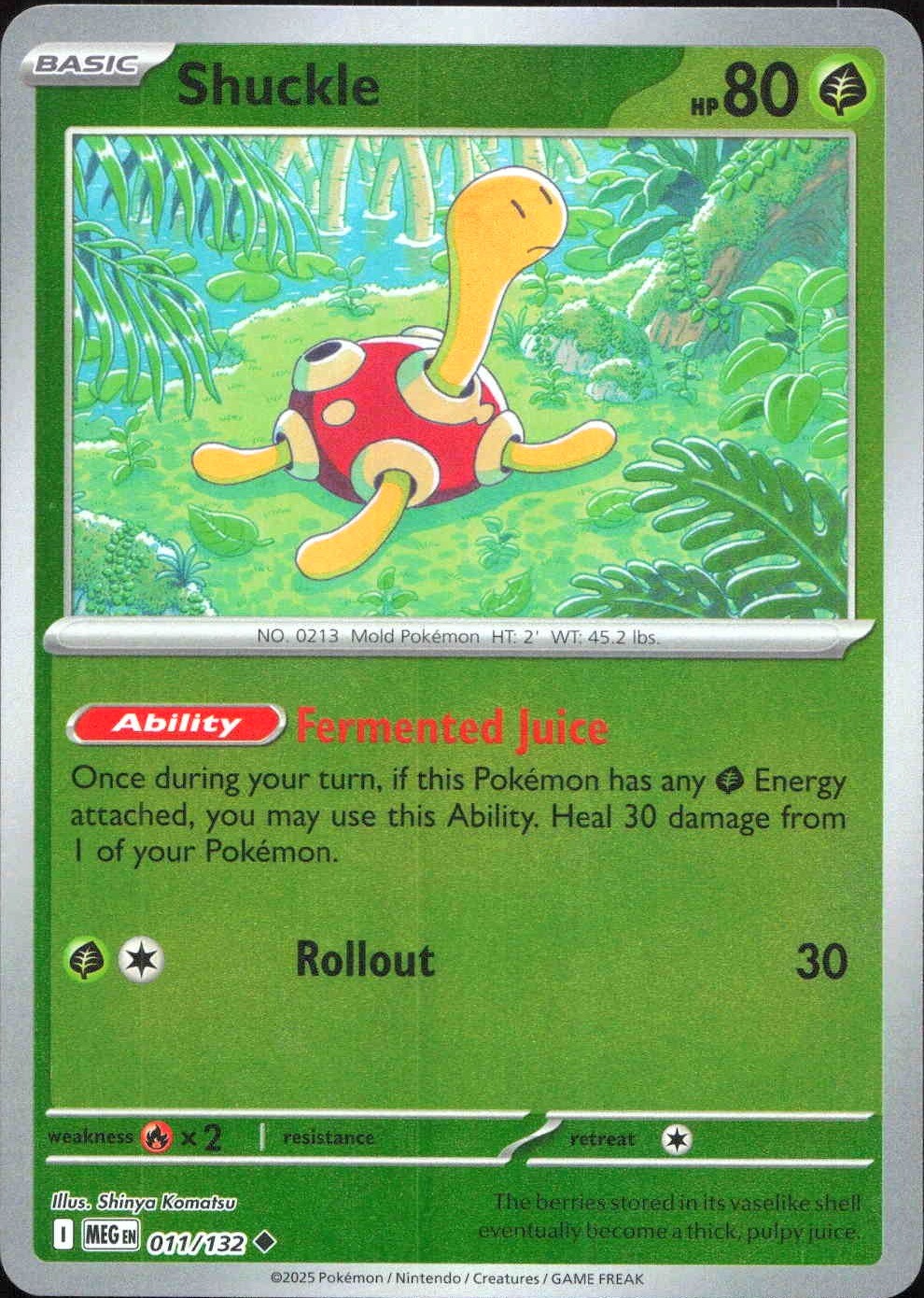 Shuckle Reverse Holofoil 11/132 Mega Evoluzione 2025 NM Pokémon