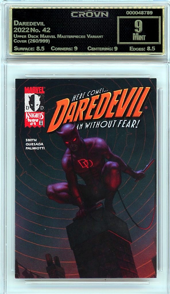 2022 Daredevil Upper Deck Marvel Masterpieces Variant Cover (260/999) #42 Crown