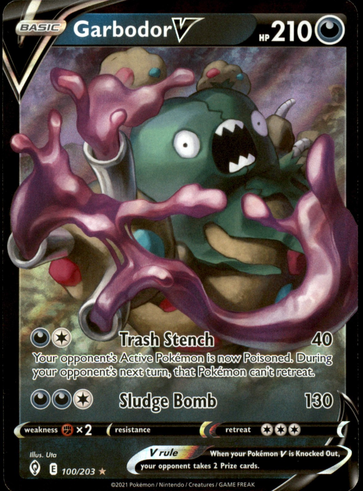 Pokémon - Garbodor V 100/203 - SWSH Evolving Skies - Holo Rare