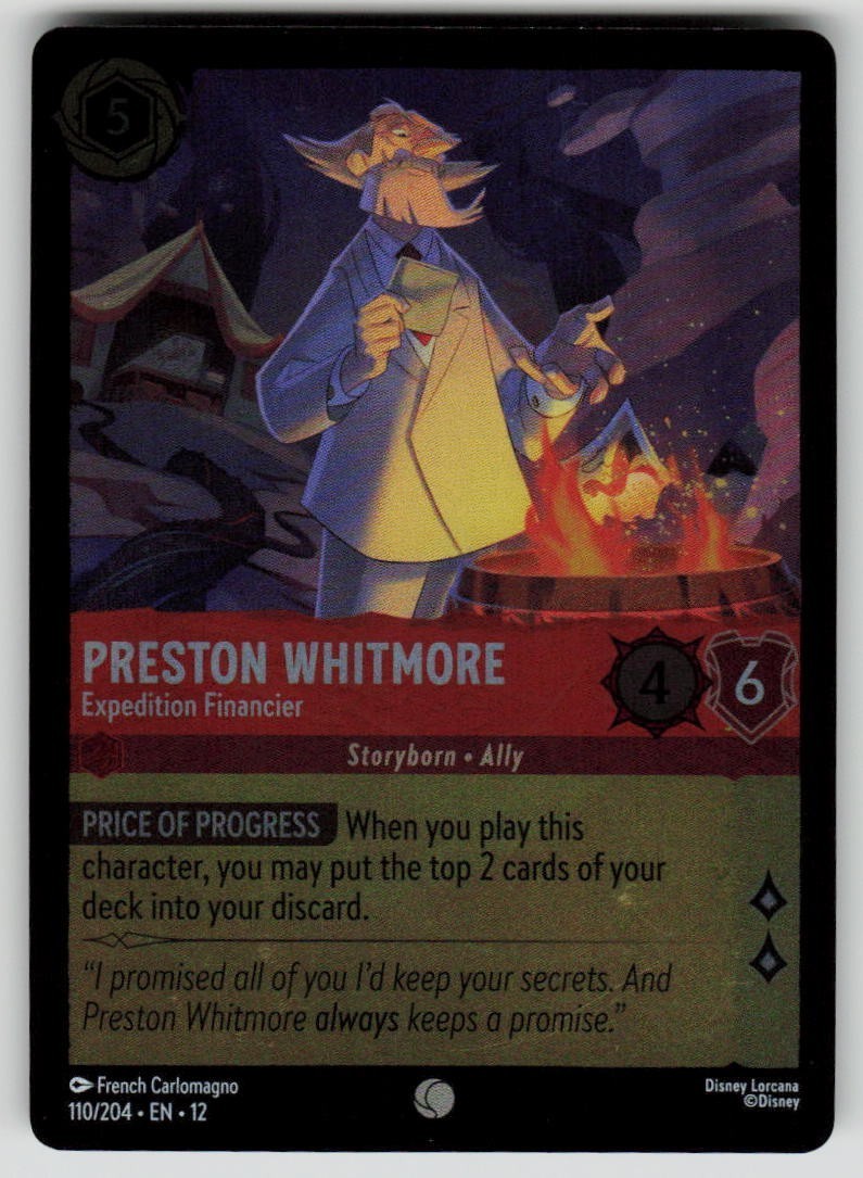 Preston Whitmore - Expedition Financier Cold Foil C 12 110/204 Lorcana TCG NM