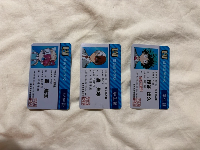 Carte d’identité MHA (Deku et Shoto)