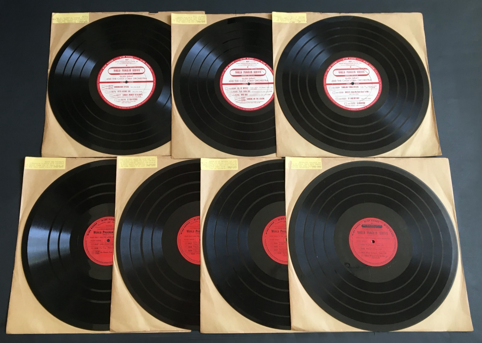 7 Glen Gray & The Casa Loma Orch World Program Service 16" Radio Transcriptions