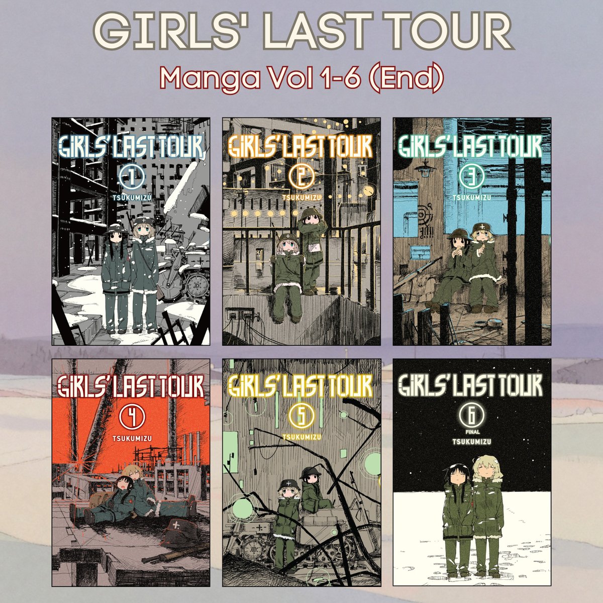 Girls Last Tour Manga Serie Completa Vol 1-6 Edizione Inglese 6 Libri Tsukumizu