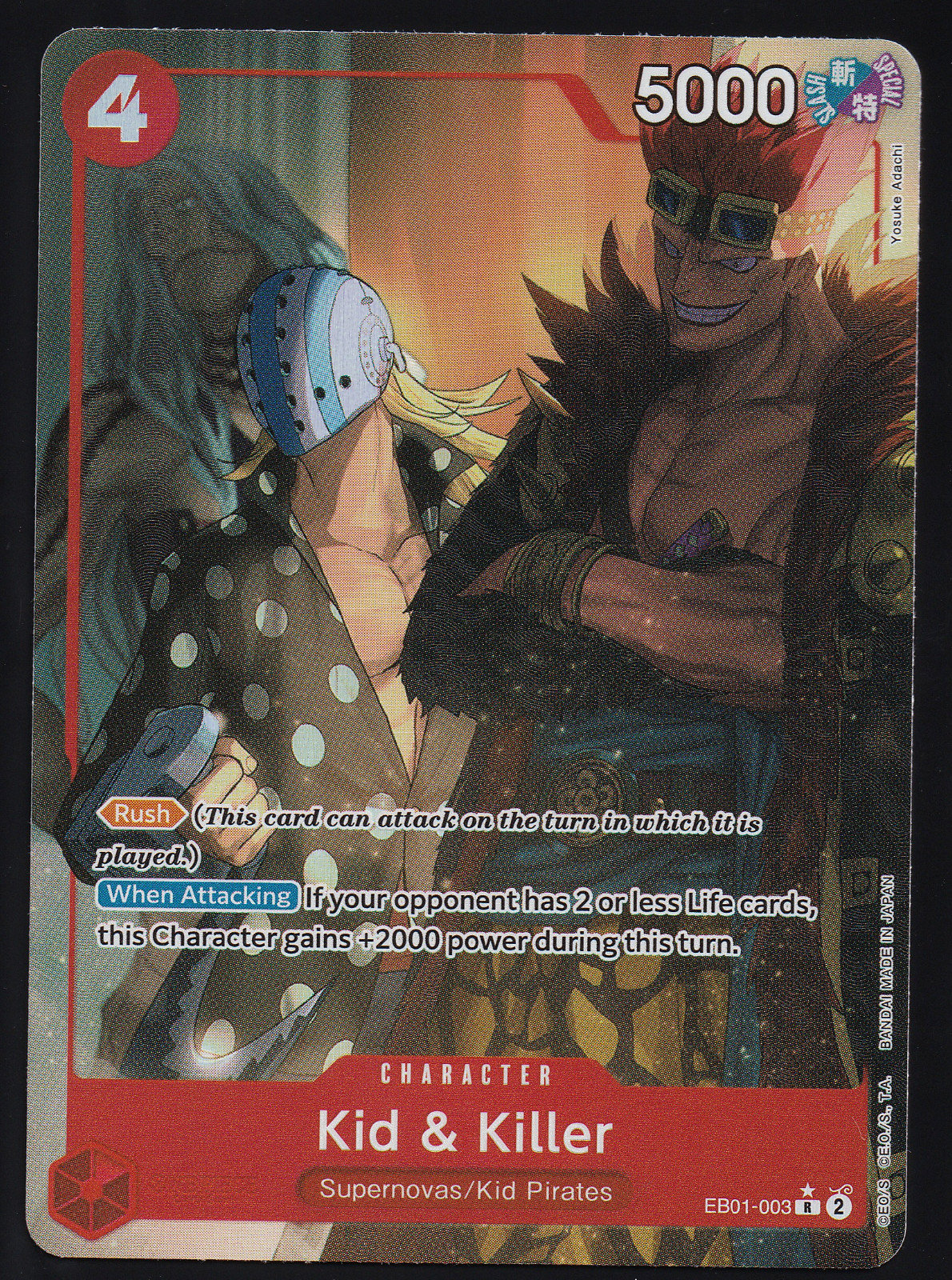 One Piece TCG EB01-003 Kid & Killer Alt Art Parallelo Inglese