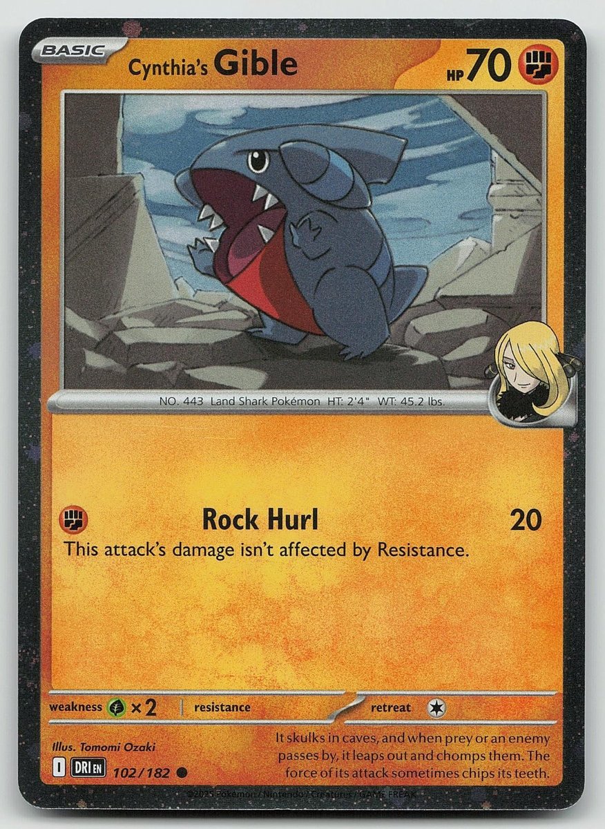 Pokemon Cynthia's Gible (Cosmos Holo) 102/182 carte e prodotti vari quasi nuovo