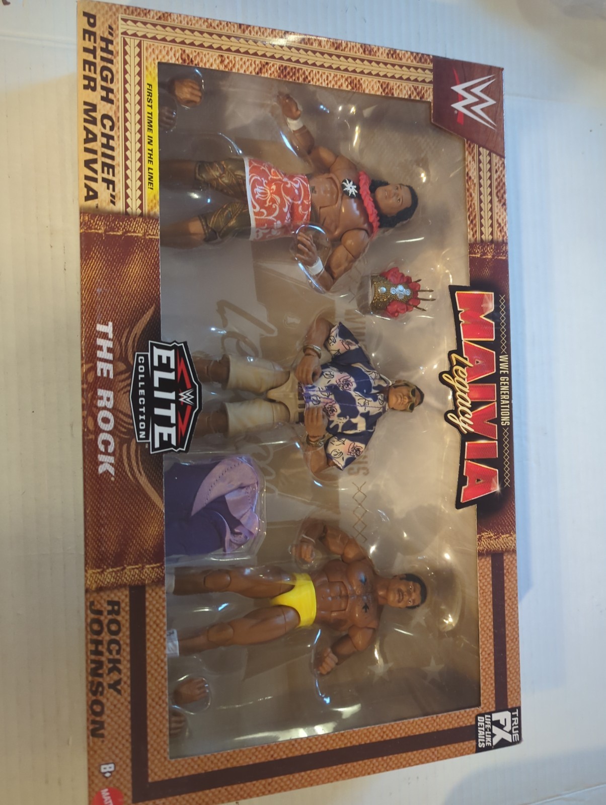 WWE Elite Mavia Legacy The Rock Rocky Johnson Peter Maivia 3-Figure Set NIB