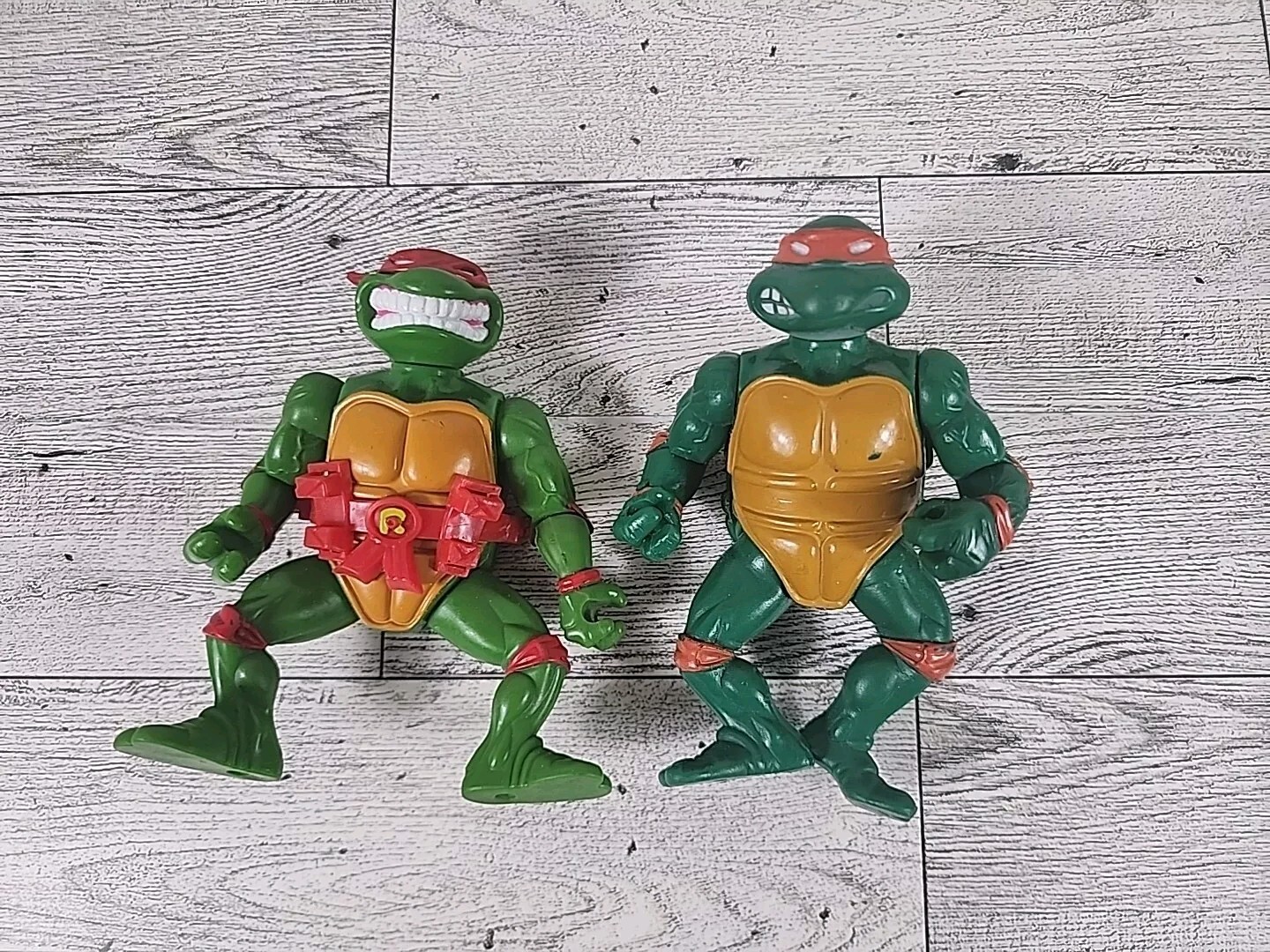 TMNT 1988 Mirage Studios Playmates Michelangelo e Raffaello 4" Figure Giocattoli Vintage