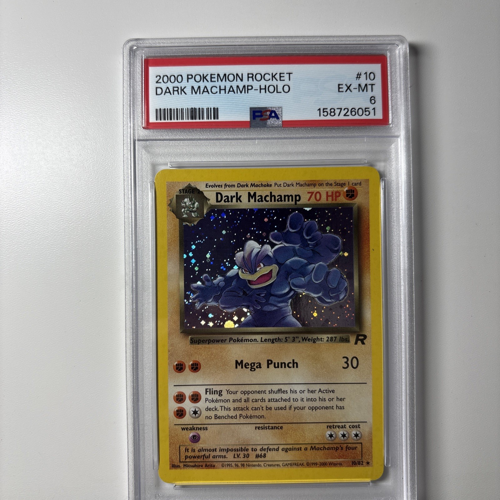 Pokémon Team Rocket 2000 Dark Machamp Holo Raro PSA 6