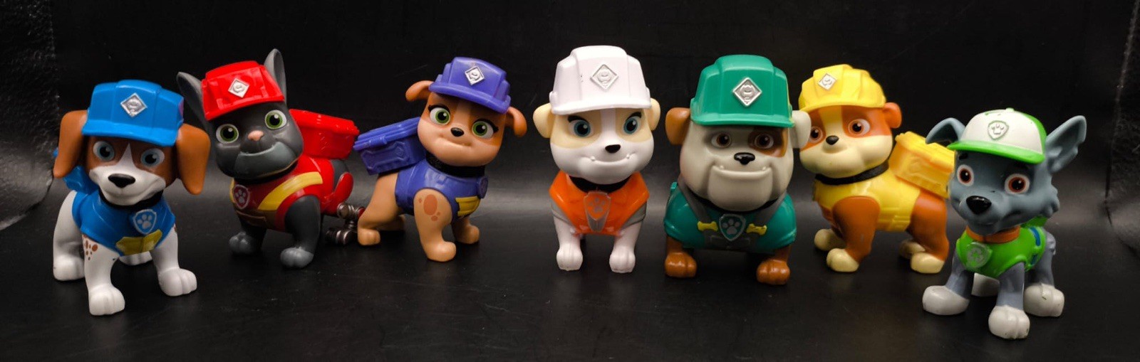 PAW Patrol Rubble & Crew Construction Figures x7 Rocky Wheeler Mix Charger