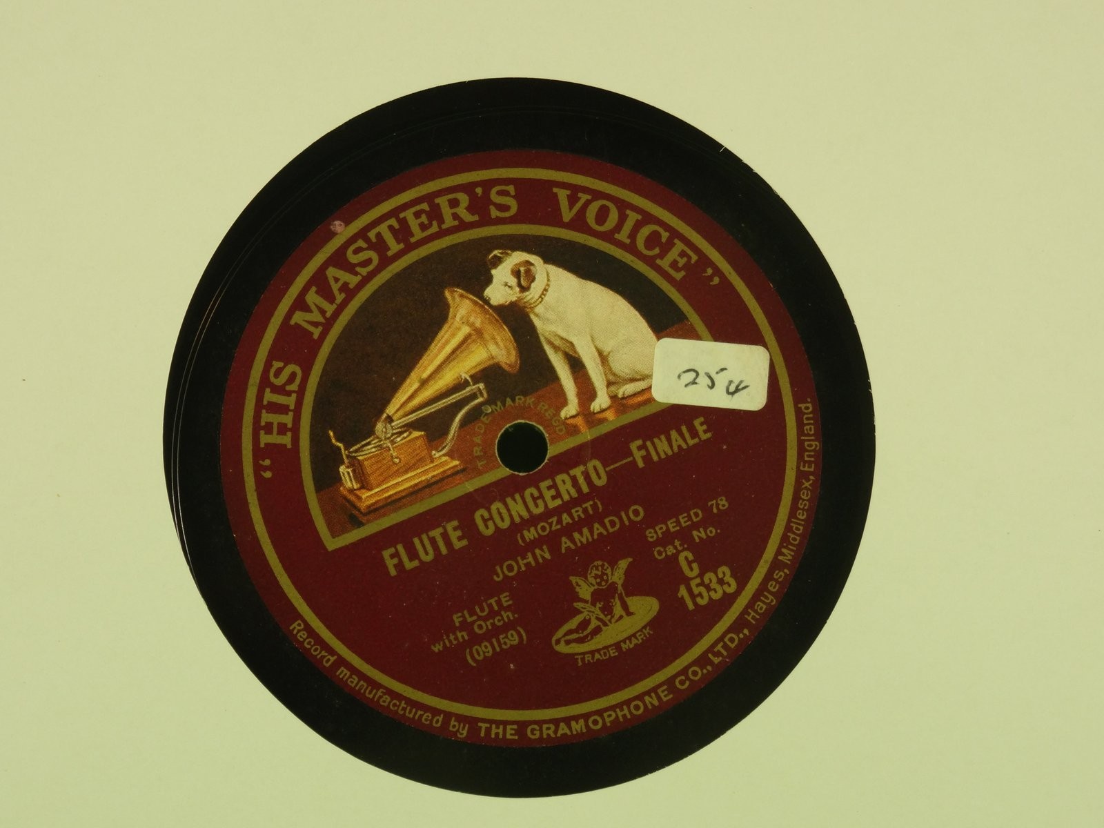 JOHN AMADIO FLUTE CONCERTO FINALE / FLUTE CONCERTO ANDANTE 78RPM (441/27) (441) 