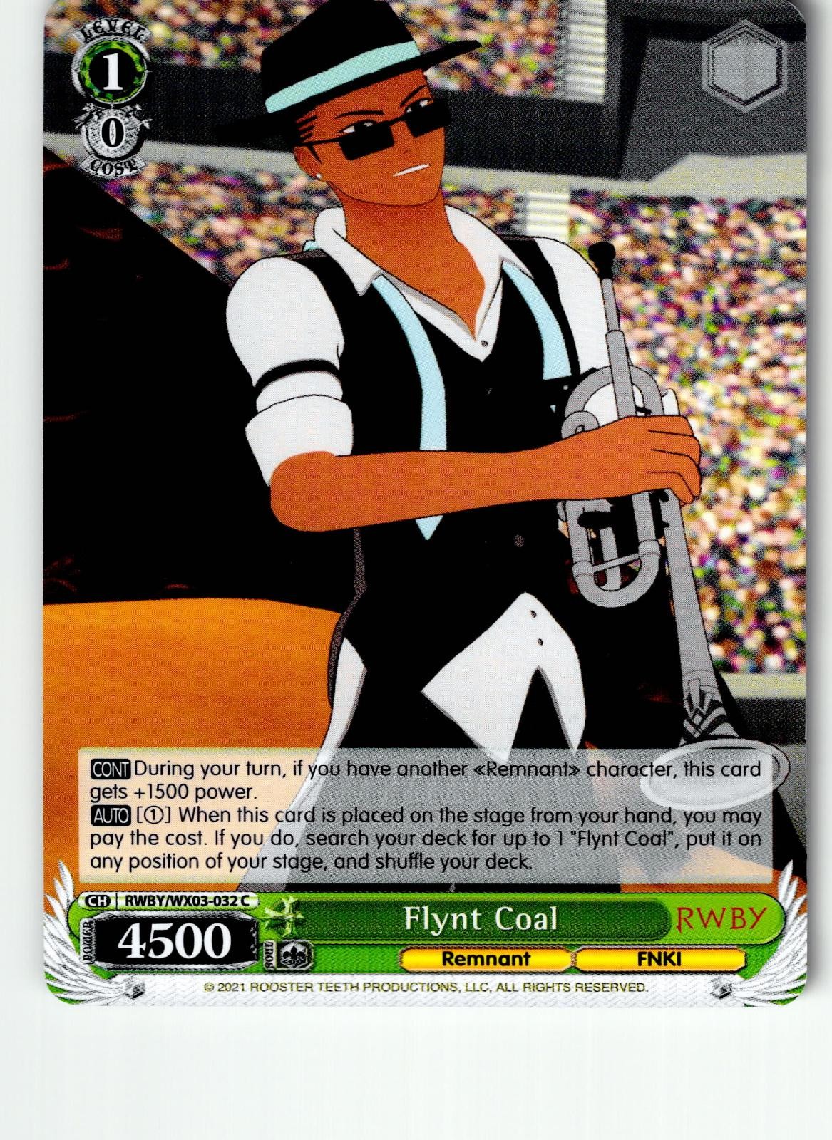 Flynt Coal RWBY/WX03-032 C C RWBY bianco nero leggermente giocato