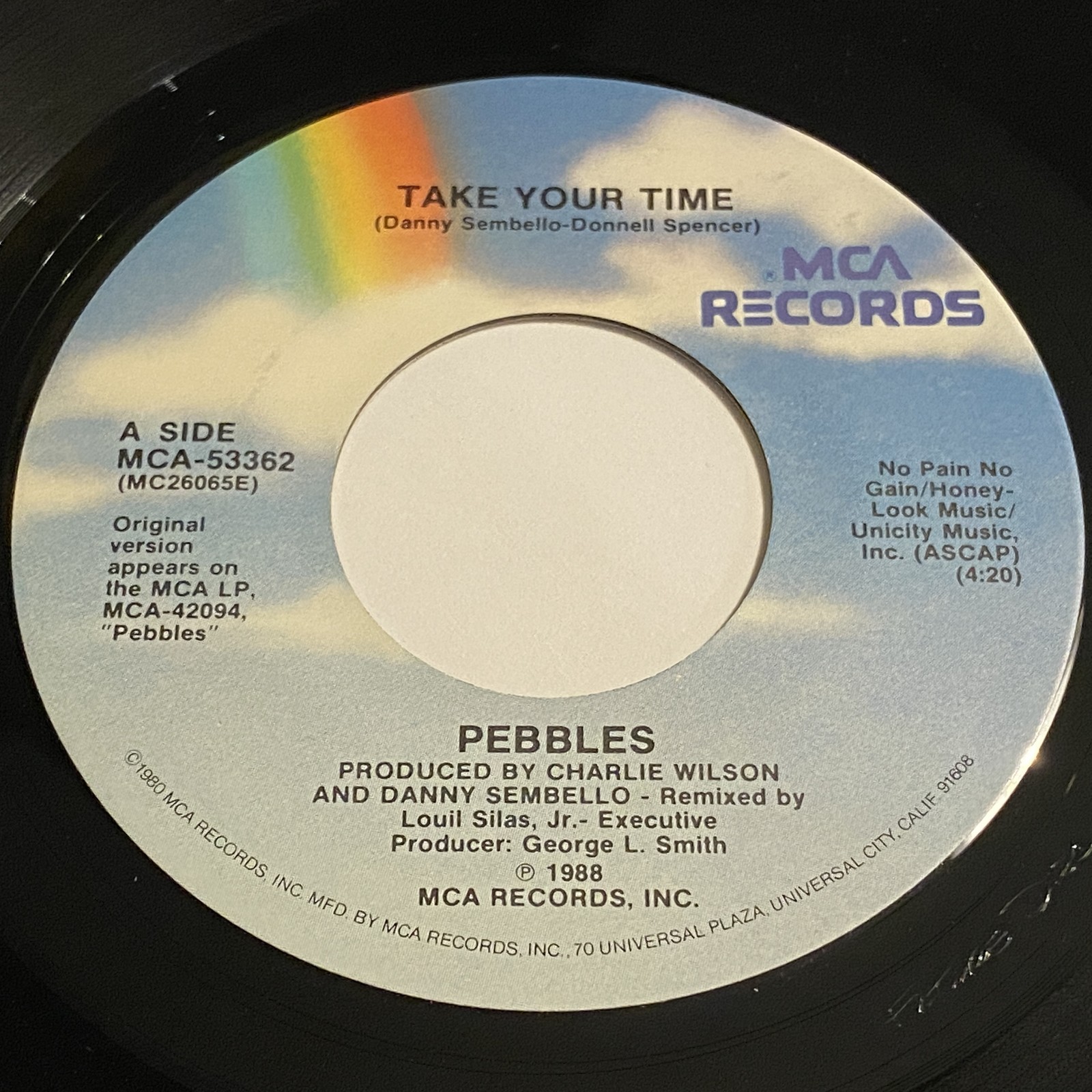 Pebbles: Take Your Time / (Instrumental) 45 - MCA - Soul