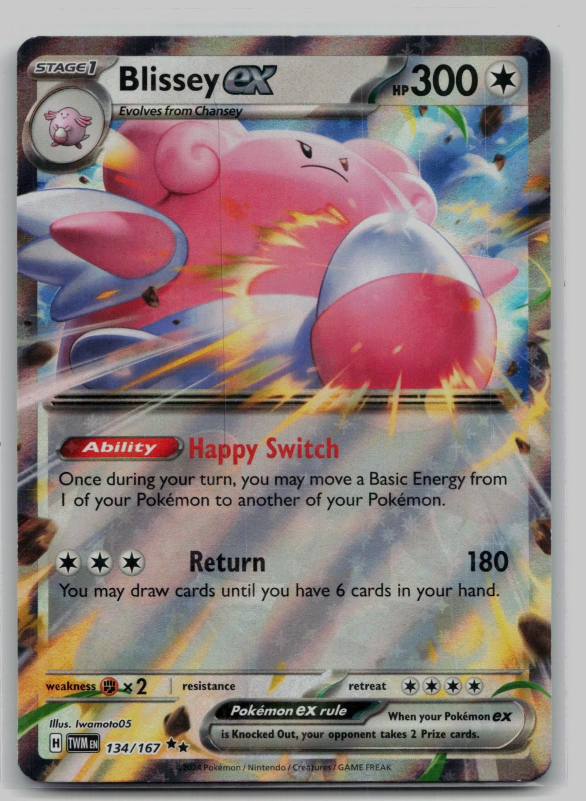 Blissey ex 134/167 Double Rare Twilight Masquerade Pokemon Holo Near Mint