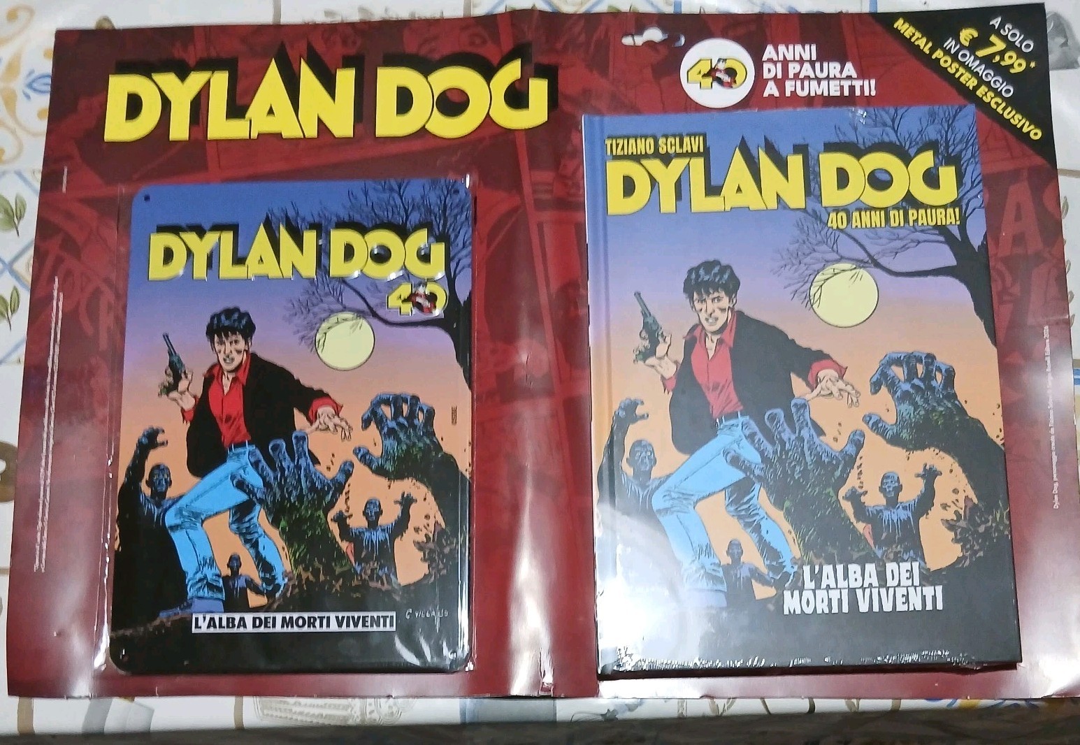 Dylan dog 40°Anniversario n 1 Cartonato colori Poster targa metal Compra Subito