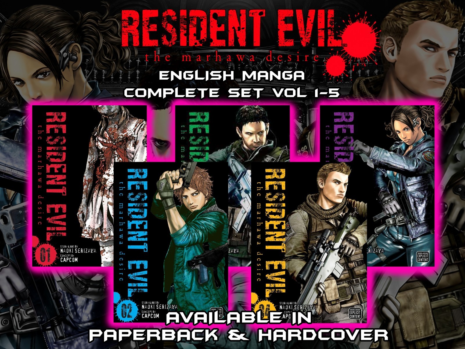 Resident Evil: The Marhawa Desire manga inglese tascabile vol 3, 4, 5