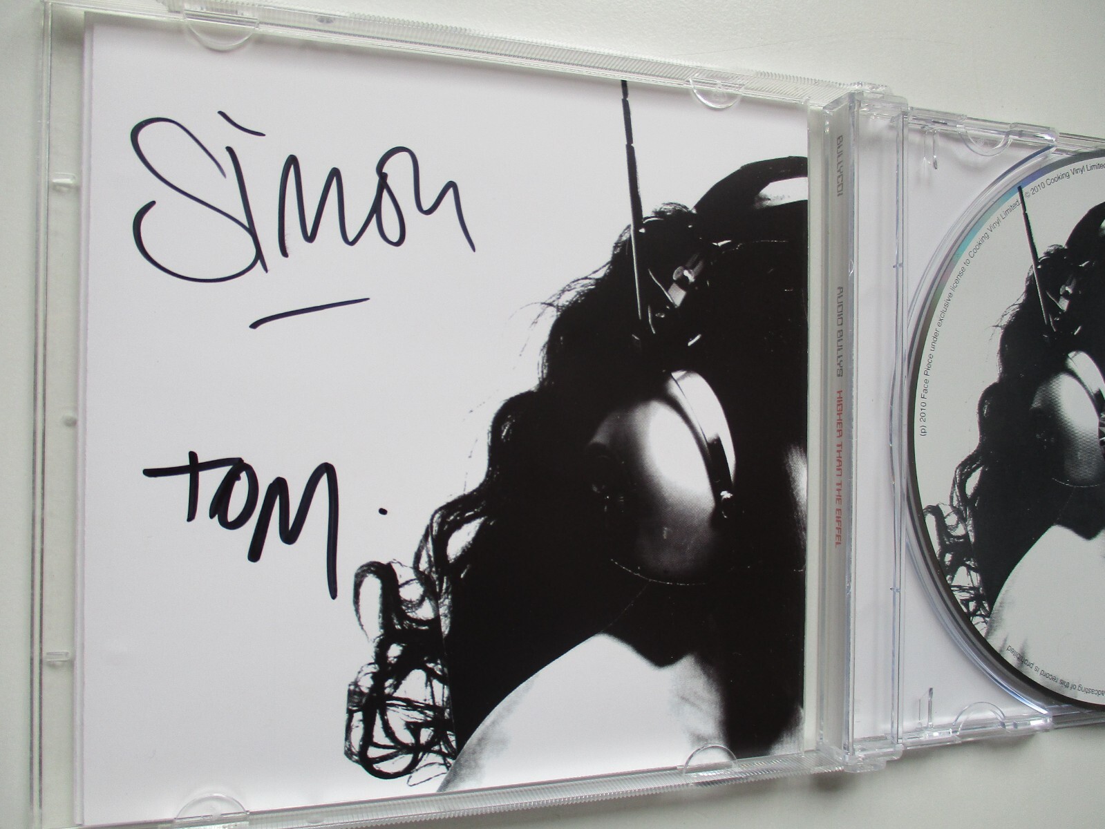 VERY RARE HAND SIGNED AUDIO BULLYS CD HIGHER THAN THE EIFFEL SIMON FRANKS TOM DI