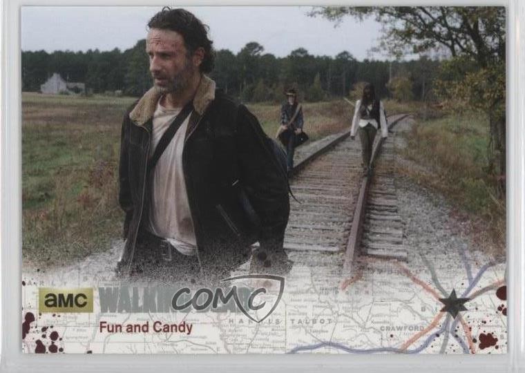 2016 The Walking Dead Stagione 4 Parte 1 Silver Foil 3/99 Rick Grimes Carl #69 3j2