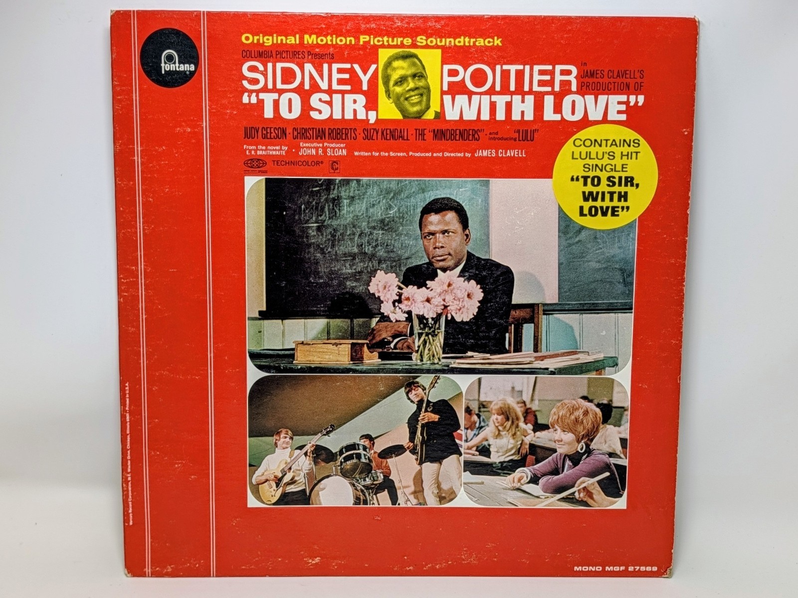 To Sir With Love 1967 Soundtrack LP Mono Fontana MGF 27569 Sidney Poitier NM/EX