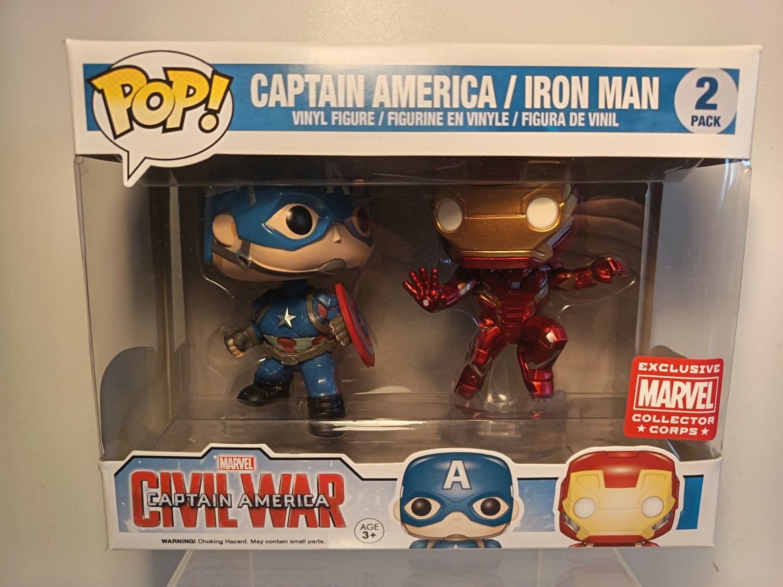 Captain America Iron Man Funko Pop Exclusive Marvel Collectors Corps Civil War