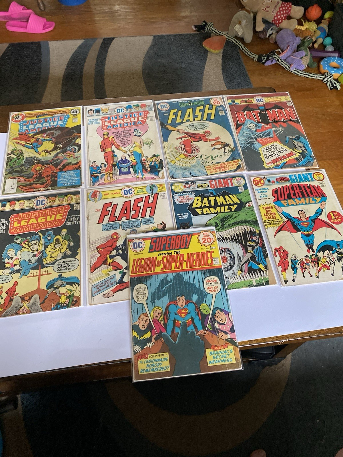Lotto fumetti vintage gruppo di 9 DC Flash Legion, Justice League Superman Batma