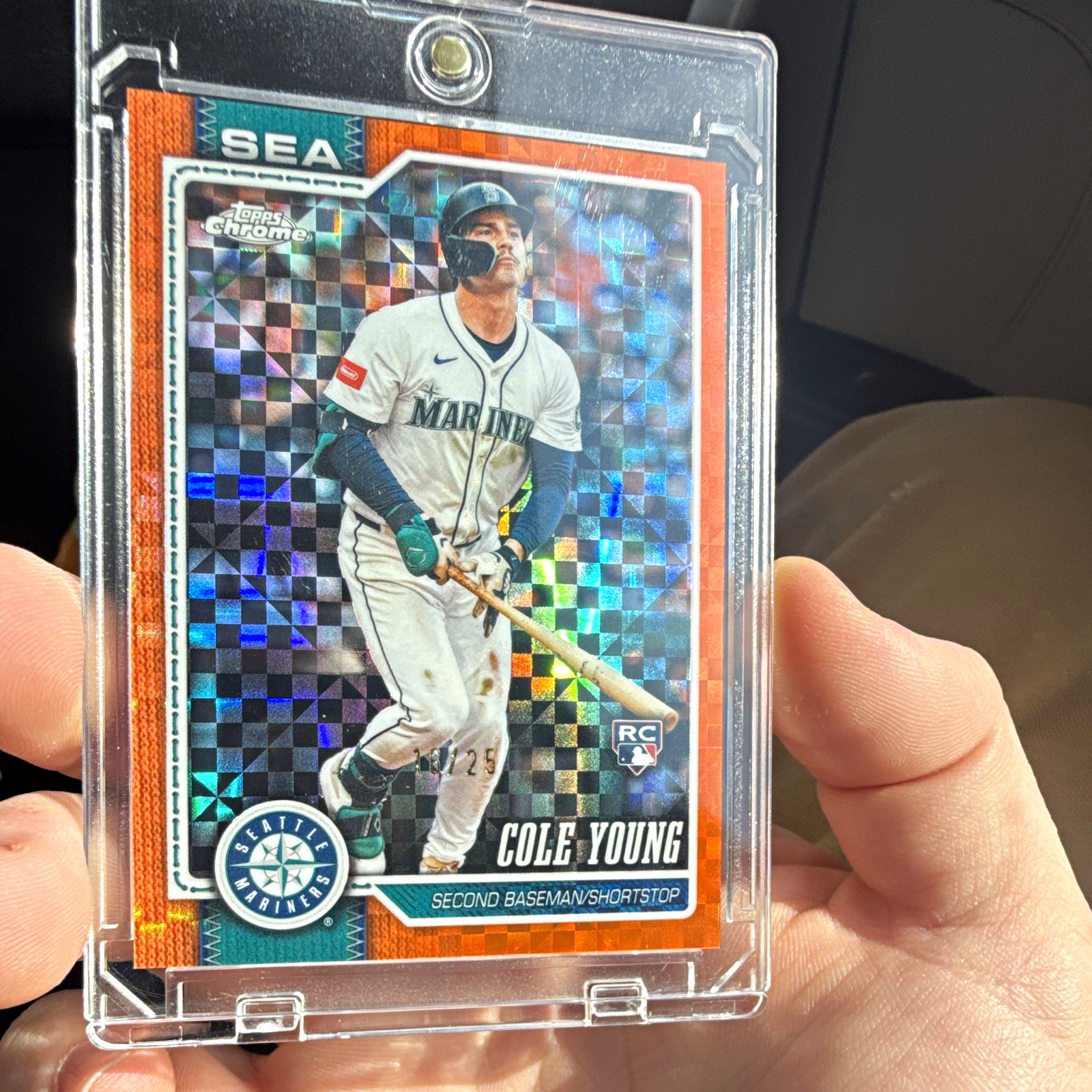 2026 Topps Chrome Cole Young Rookie Orange Refractor /25 Seattle Mariners