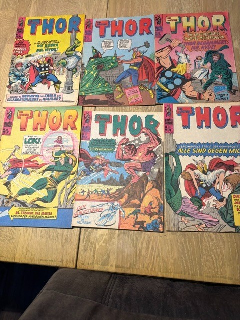 Lotto 6 x Nastro Grande Originale Marvel Thor Ottime Condizioni