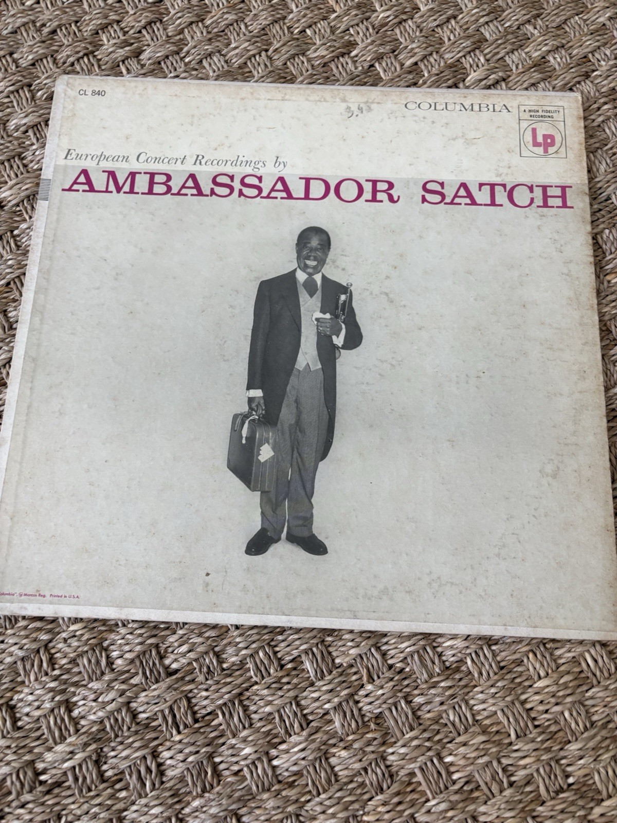 Louis Armstrong Ambassador Satch Vinyl LP Columbia CL 840 Vintage Mono Jazz