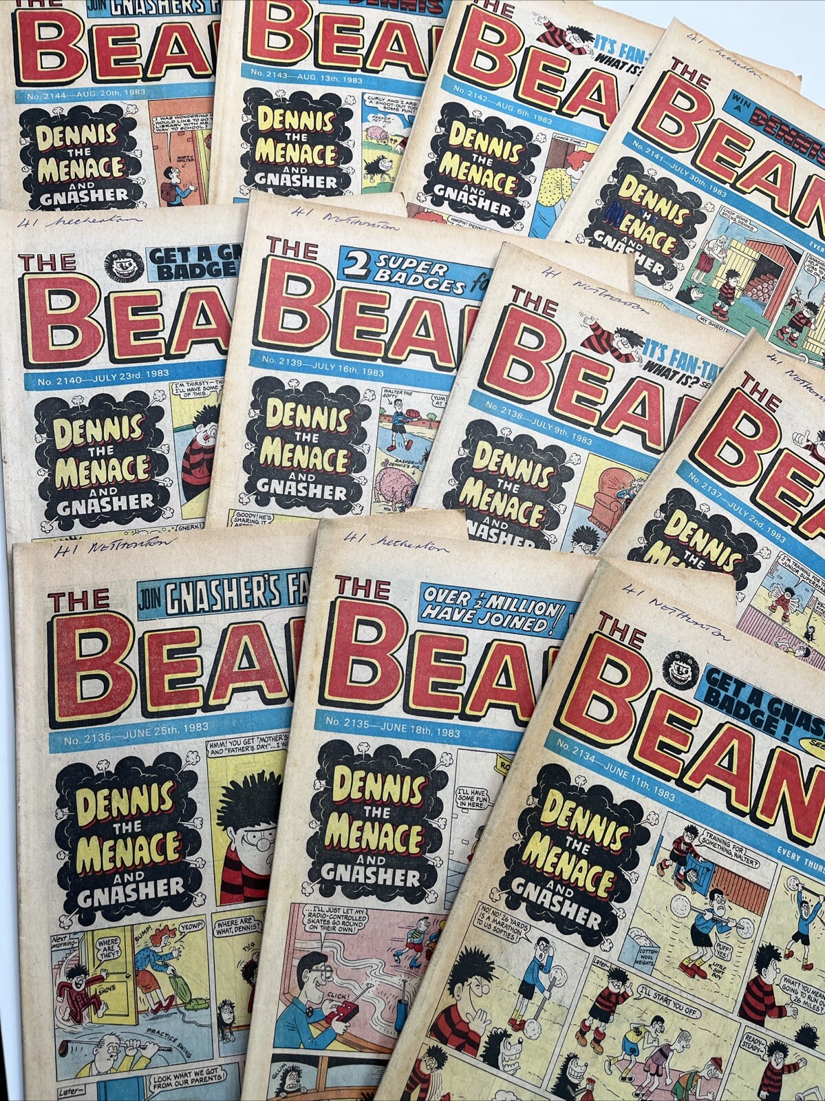 11 x BEANO COMICS  Bundle 1983 Vintage Nostalgia - Dennis the Menace